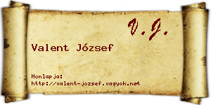 Valent József névjegykártya